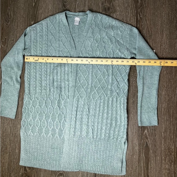 Chico's Women's Cable Stitch Knit Cardigan - Wool Cashmere Blend (Size M) - Picture 11 of 13